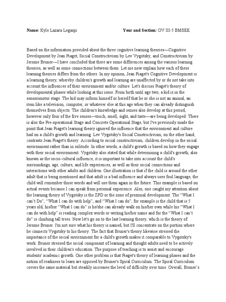 Cognitive Learning Theory Pdf Constructivism Philosophy Of