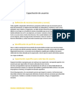 Capacitación de usuarios: Recursos, costos y tiempos para la formación