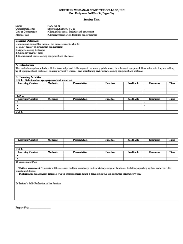 C session plan template pdf learning cognition