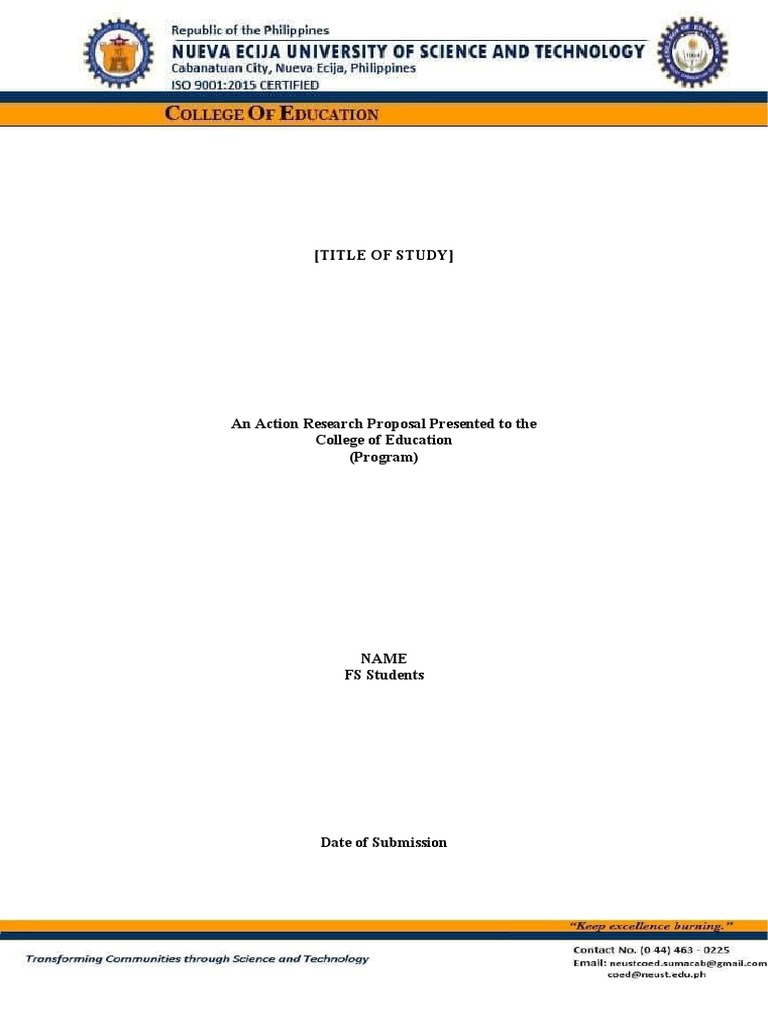 DepEd Action Research Proposal Format | PDF | Data | Innovation