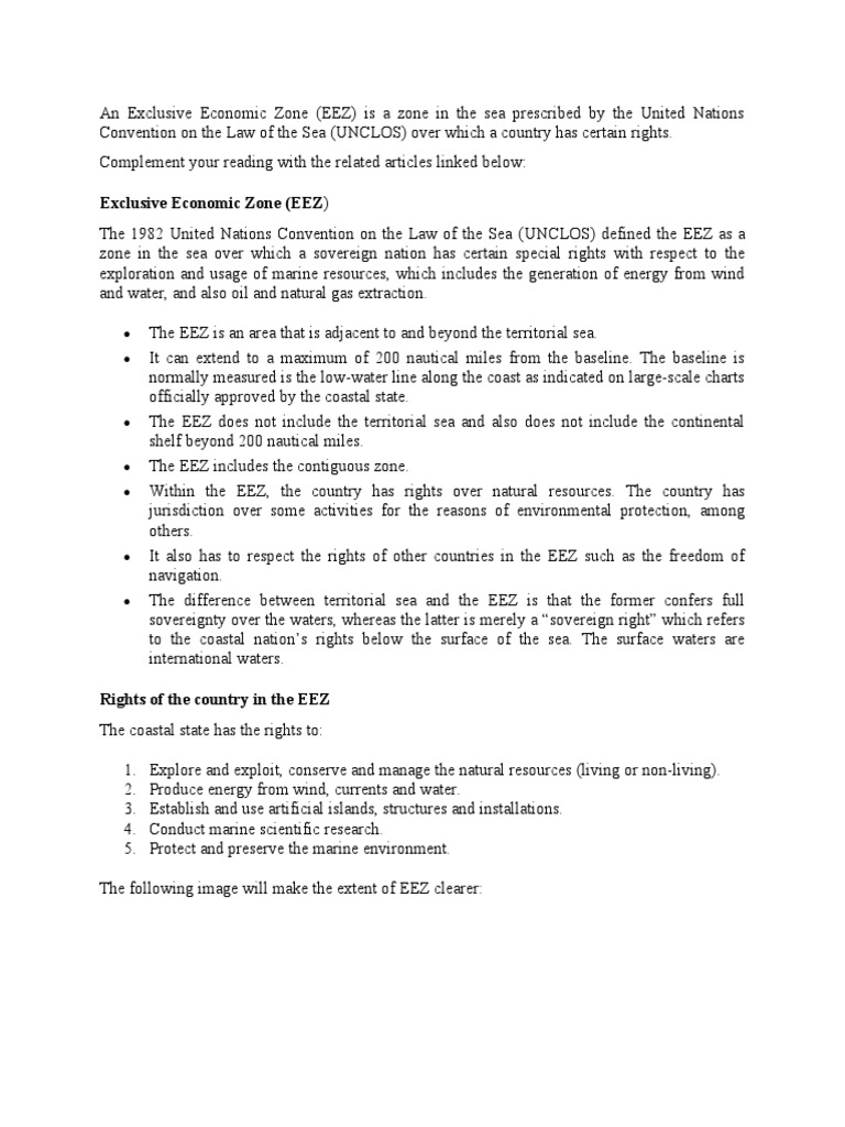 Exclusive Economic Zone PDF Territorial Waters Exclusive Economic