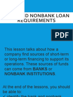 LOAN REQUIREMENTS OF BANKS AND NONBANKS