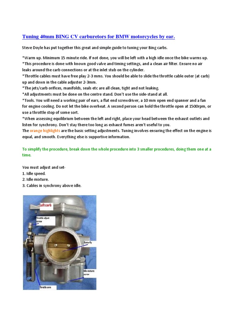 A StepbyStep Guide to Tuning Bing Carburetors on BMW Motorcycles