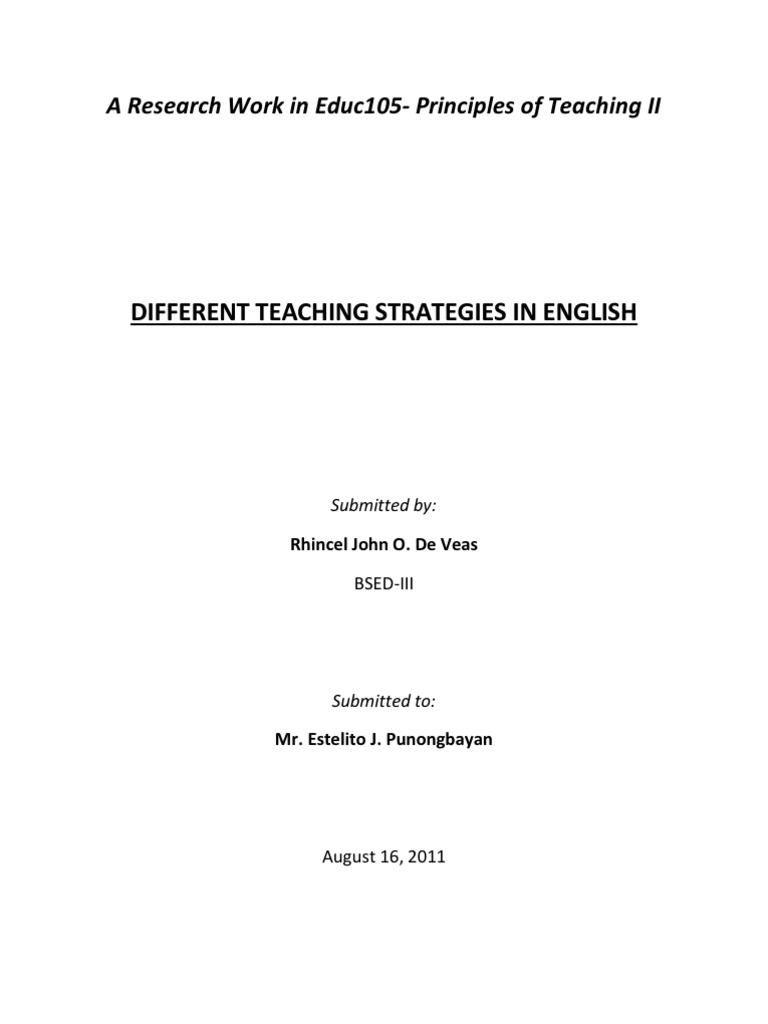 Strategies For Teaching English Language Learners PDF English As A