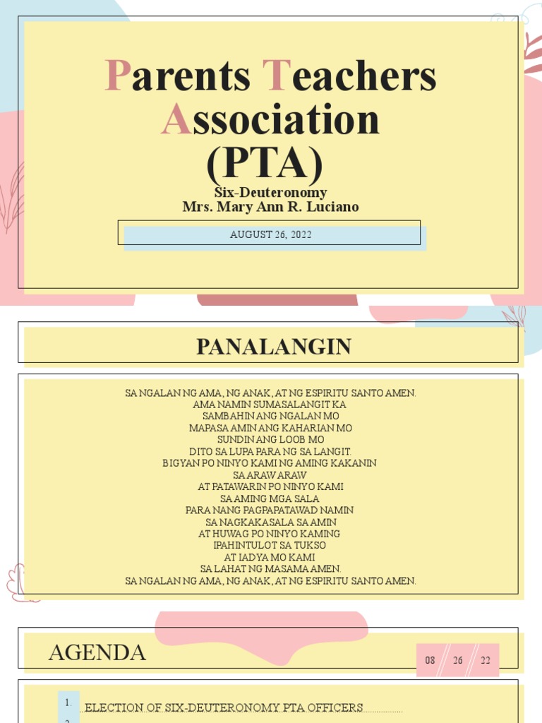 Pta Meeting 8-26-22 | PDF