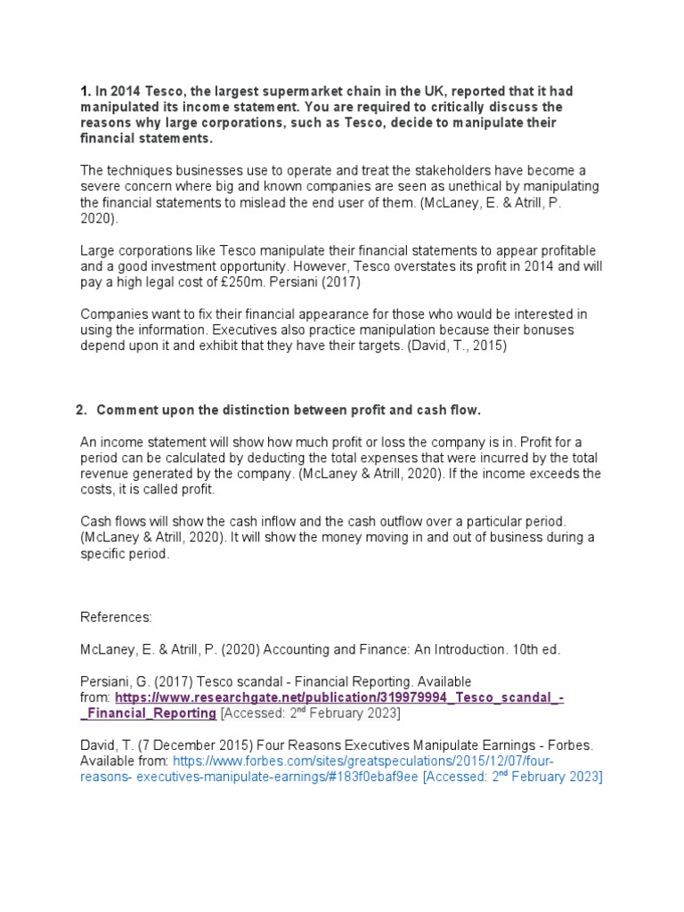 Tesco 2014 Income Statement Manipulation | PDF | Computers
