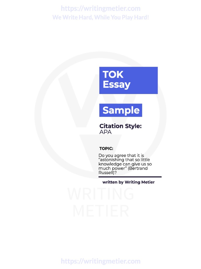 TOK Essay Example APA Do You Agree That It Is Astonishing That So
