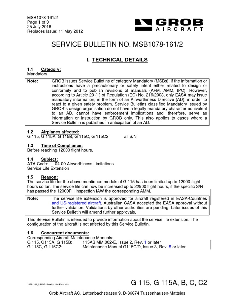10781612 MSB Service Life Extension PDF Aviation Transport
