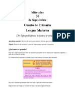 4to Primaria MIERCOLES 30 Septiembre L MATERNA