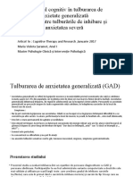 Controlul Cognitiv În Tulburarea de Anxietate Generalizată Seminar 4