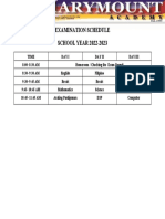 Examination Schedule