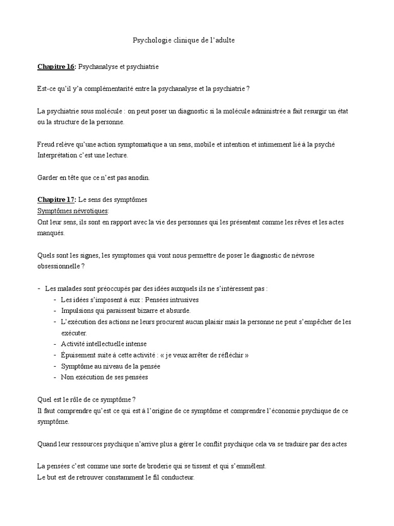 Psychanalyse et névrose obsessionnelle | PDF | Névrose | Sigmund Freud