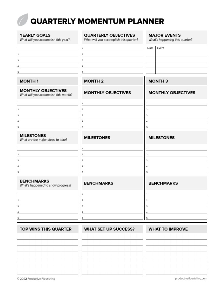 Quarterly Planner PDF