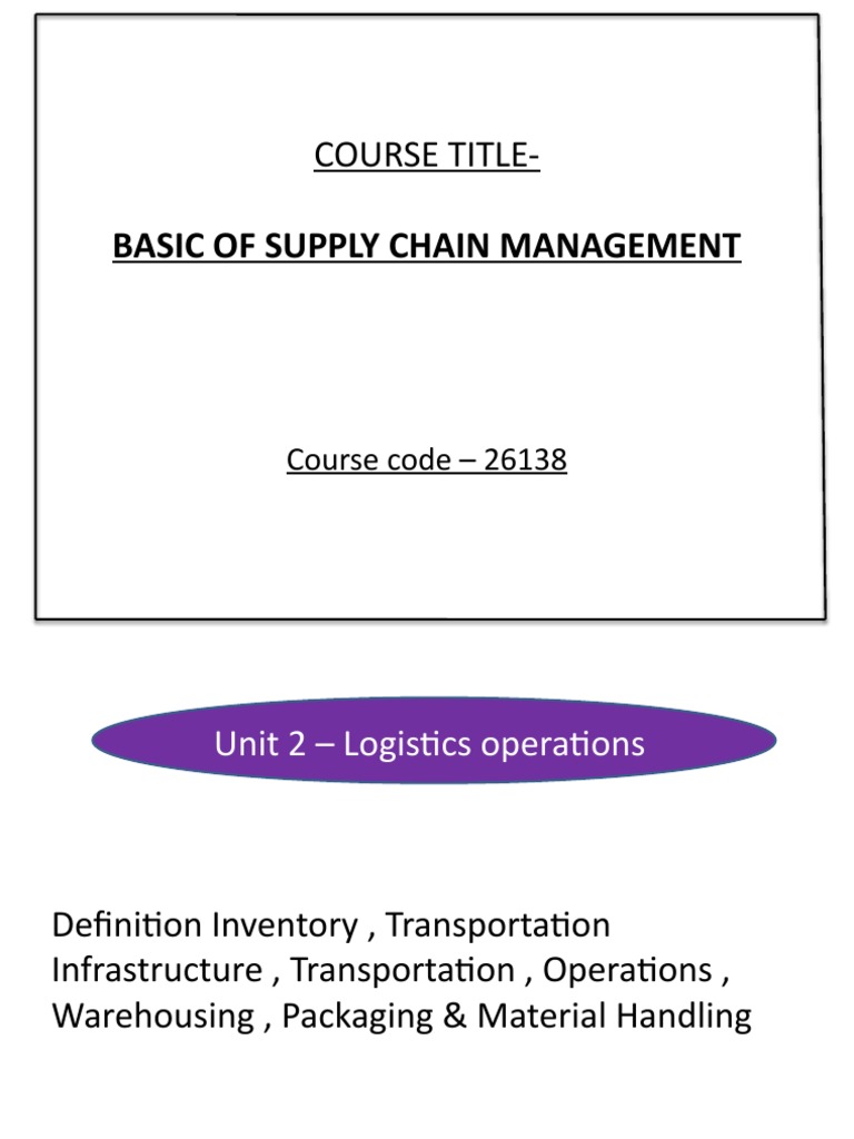 Supply Chain Management Fundamentals | PDF | Warehouse | Inventory