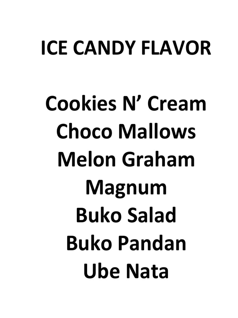 Ice Candy Flavor PDF