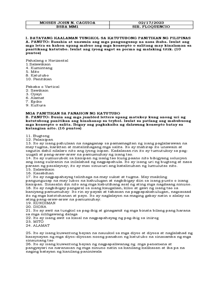 Prelim Exam Pa Double Check NLNG | PDF