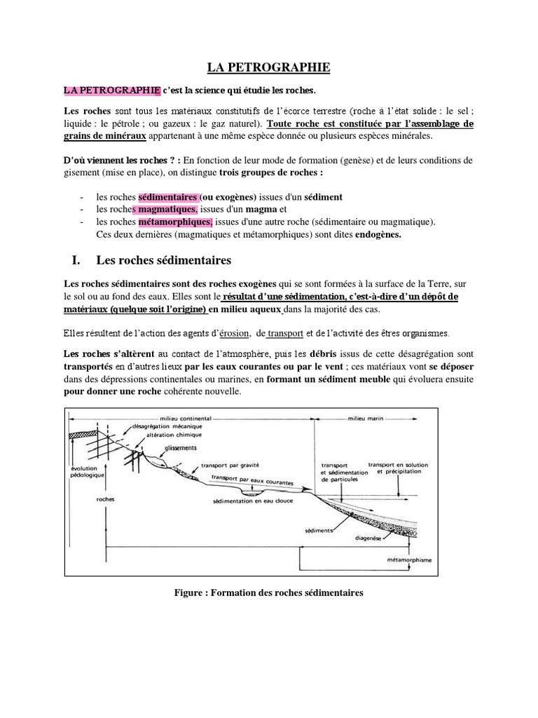 Introduction à la pétrographie | PDF | Roche sédimentaire | Roche ...