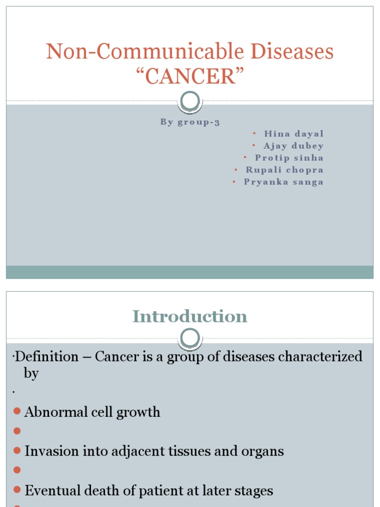 Non Communicable Diseases | PDF | Preventive Healthcare | Cancer