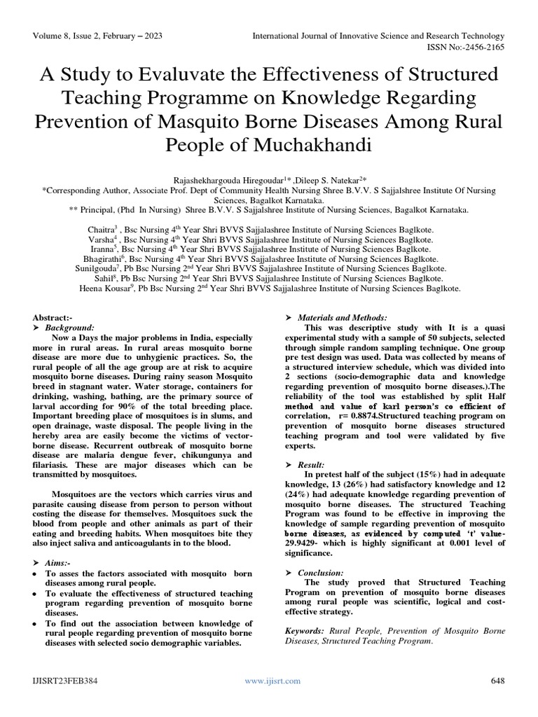 A Study To Evaluvate The Effectiveness of Structured Teaching Programme ...