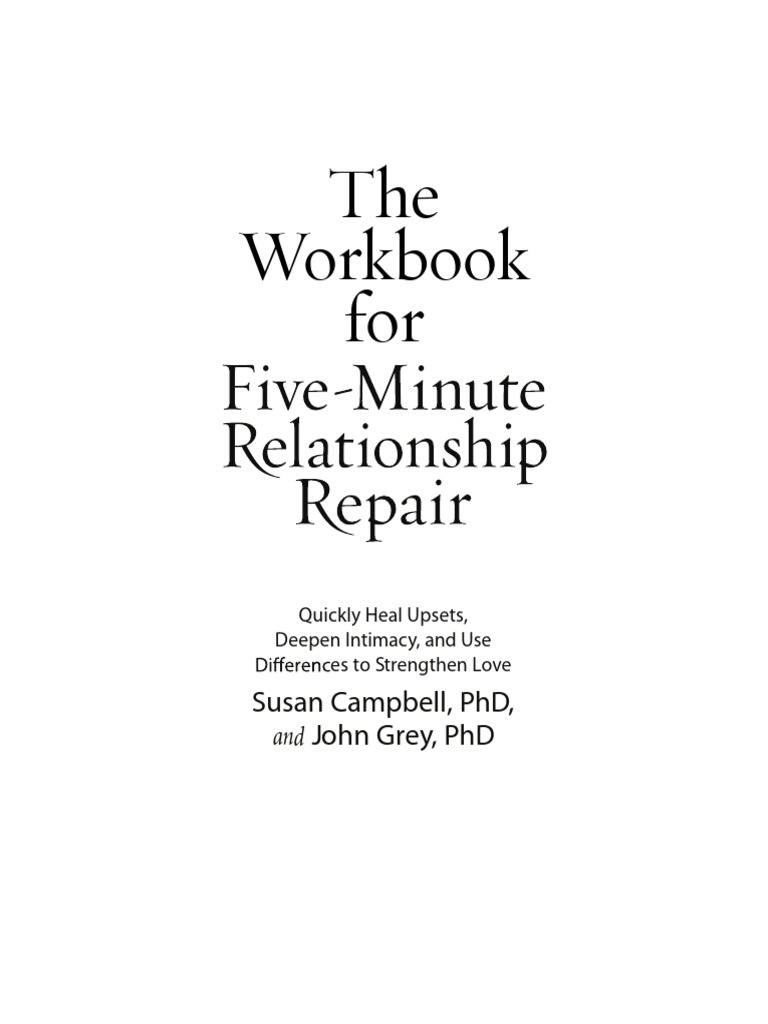 Five Minute Relationship Repair Workbook PDF Feeling Nonverbal