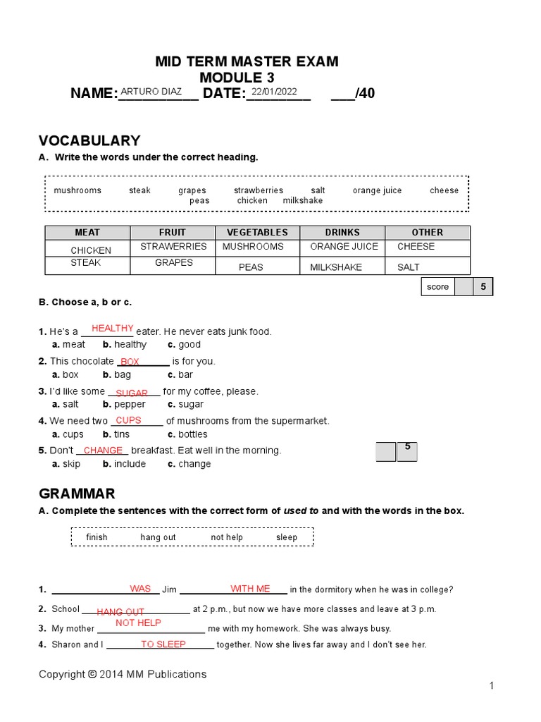 Open Skies - 2 - Test 3 - 4 MID TERM MASTER EXAM MODULE 3 | PDF