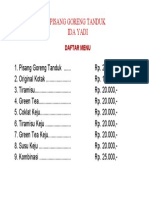 Daftar Menu Pisang Tanduk Baru