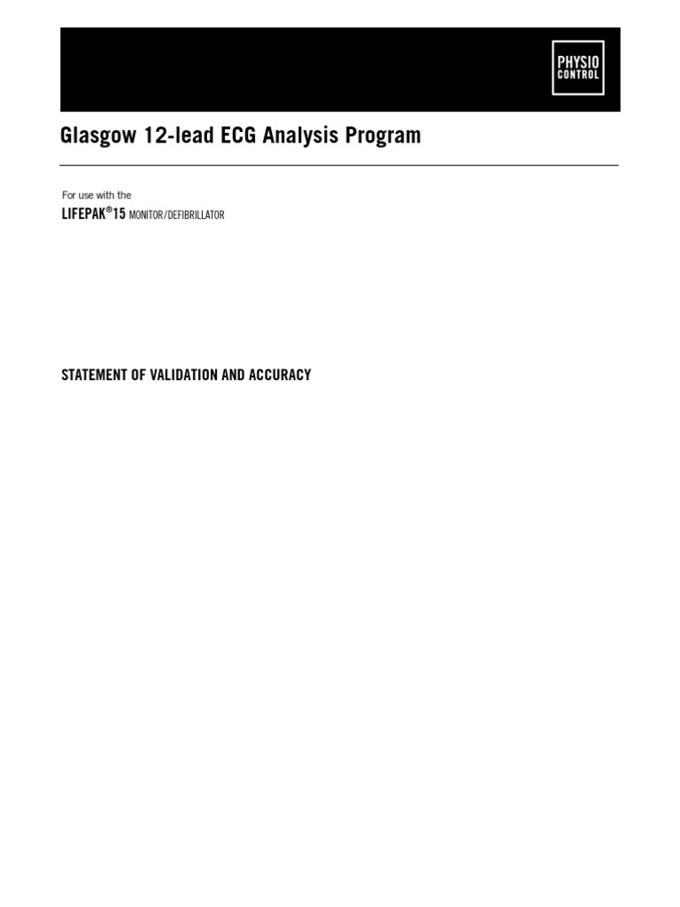 Glasgow 12-Lead ECG Analysis Program Statement of Validation and ...
