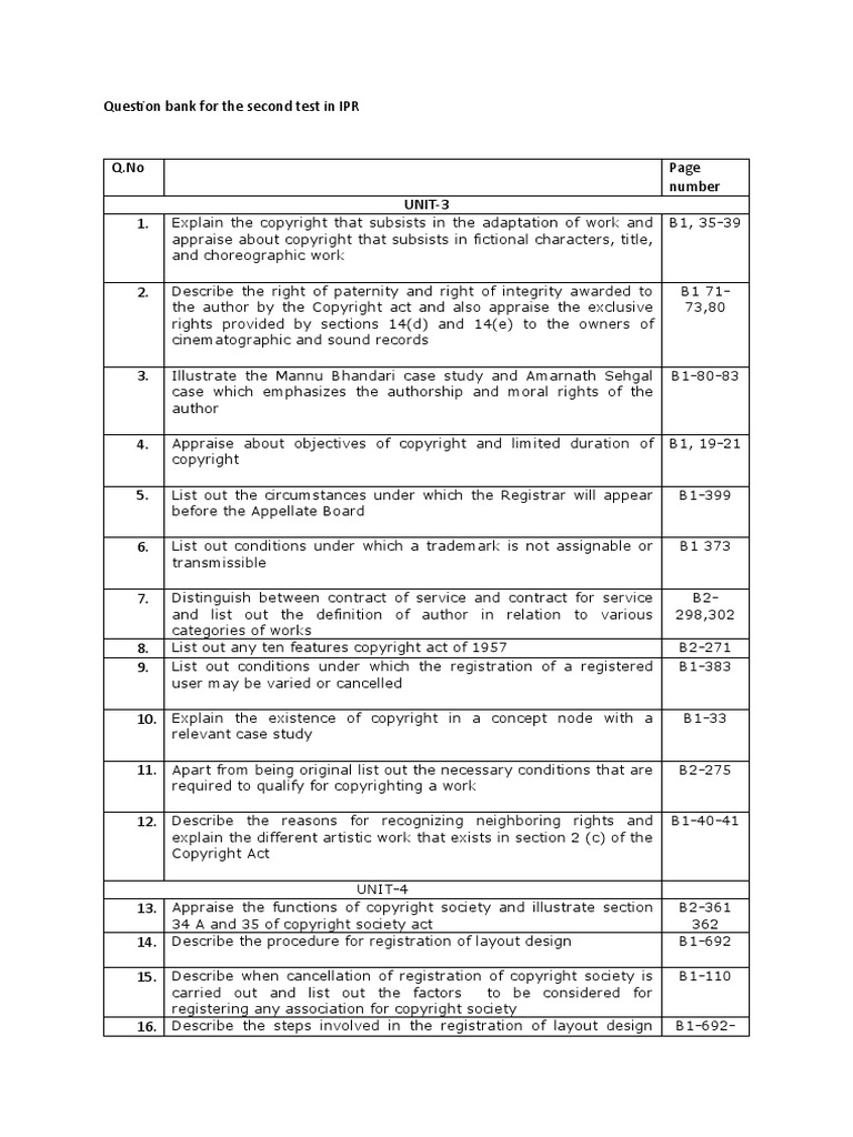 Qb test 2 pdf copyright copyright infringement