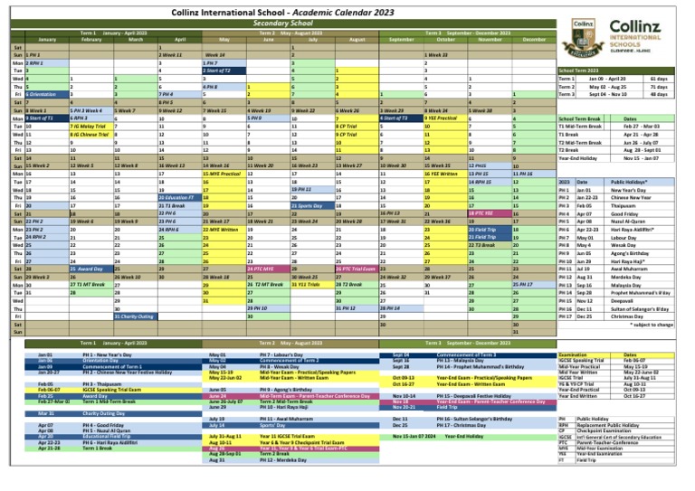 Calendar 2023 Sec External PDF Public Holiday Observances