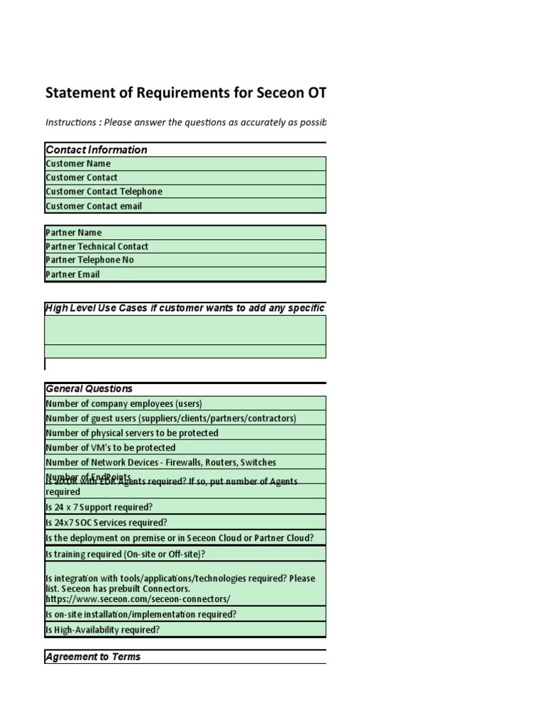 Seceon OTM Quote Requirements Document | PDF | Computers