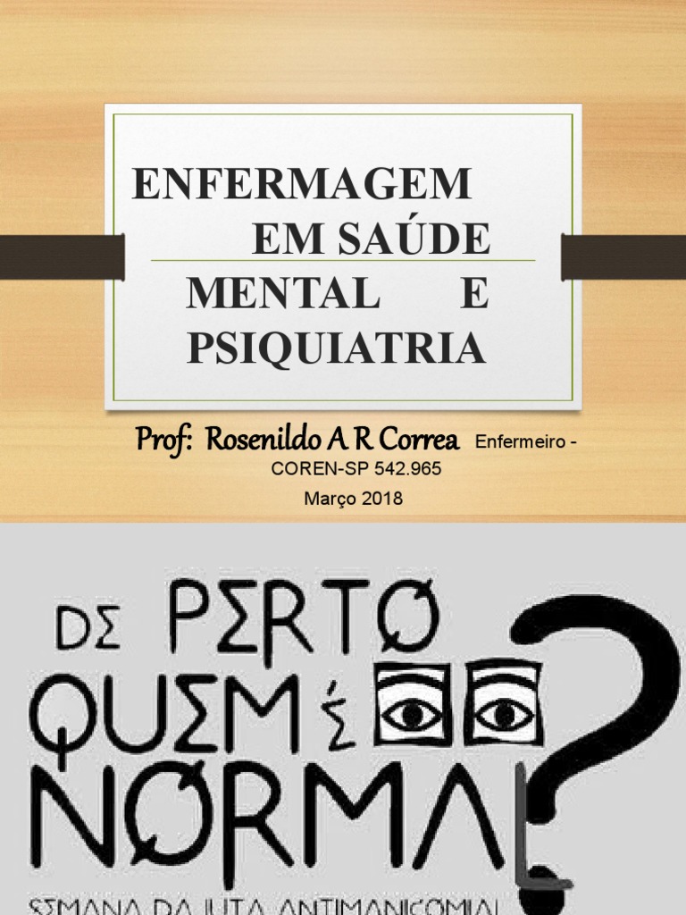 Papel do Técnico em Enfermagem na Saúde Mental | PDF | Psiquiatria ...