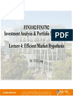 FIN3102/FIN3702 Lecture 4 Efficient Market Hypothesis