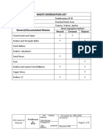 Waste Segregation List for Bookkeeping NCIII Practical Work Area