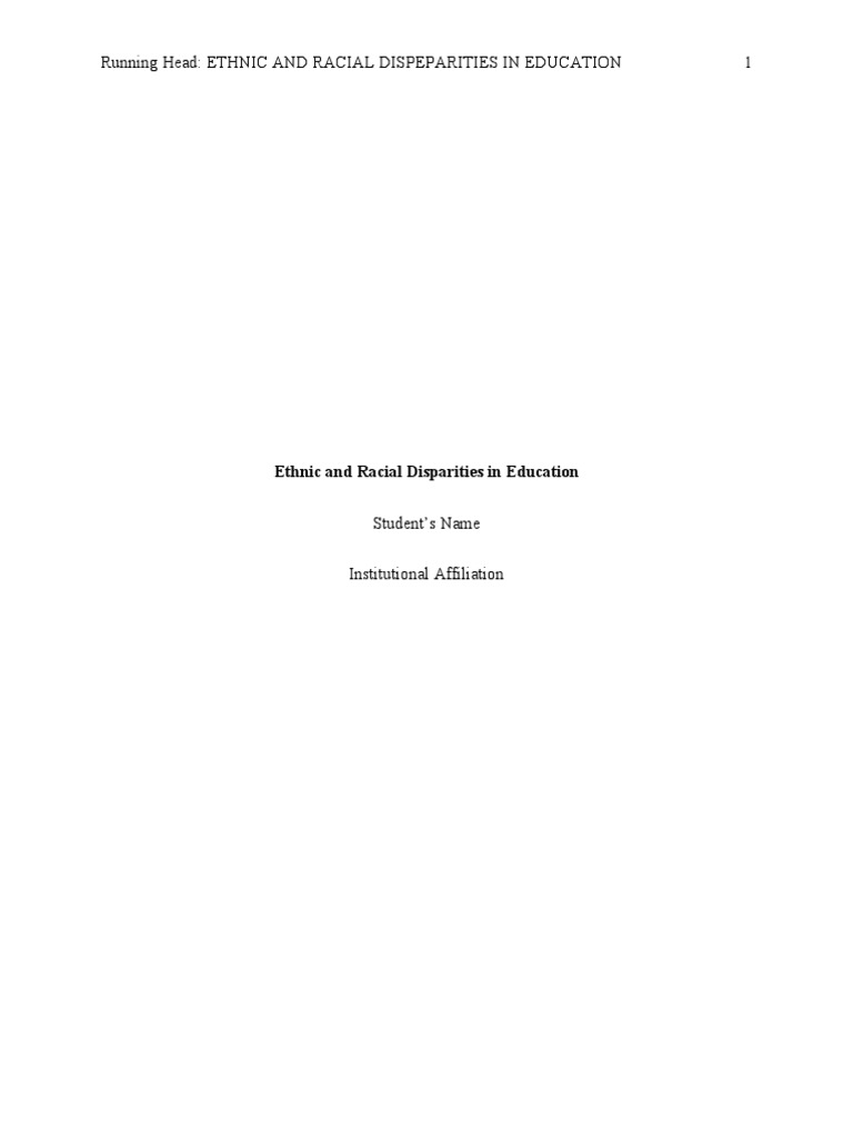 Ethnic and Racial Disparities in Education | PDF | Multiculturalism ...