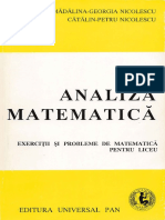 Analiza Matematica. Exercitii Si Probleme de Matematica Pentru Liceu - M.G. Nicolescu, C.P. Nicolescu (1995)