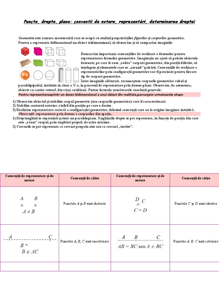 Puncte, Drepte, Plane | PDF