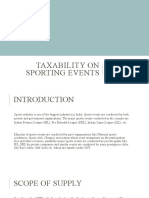 Taxability On Sporting Events - Saloni Jain