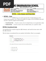 HTML - Lists, Images and Hyperlinks