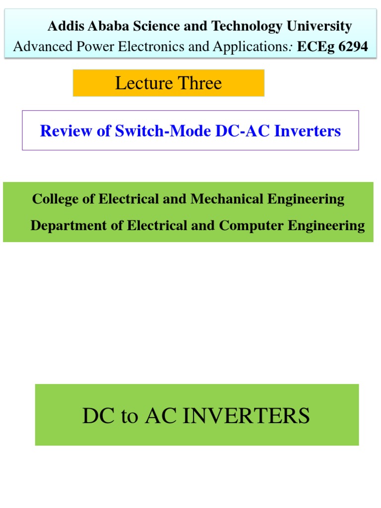 Switch-Mode DC-AC Inverter Overview | PDF | Power Inverter | Power ...