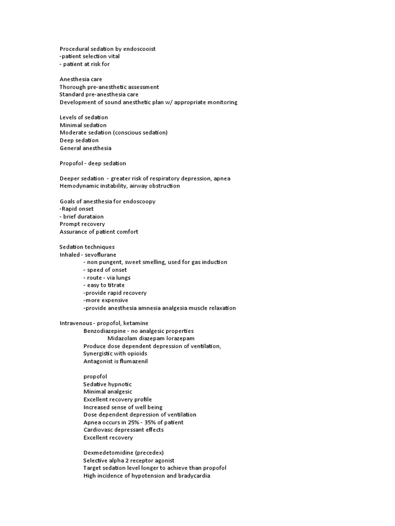 Endoscopy Anesth Nursing inar PDF Anesthesia Pharmacology