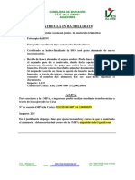 Información Matrícula Bachillerato