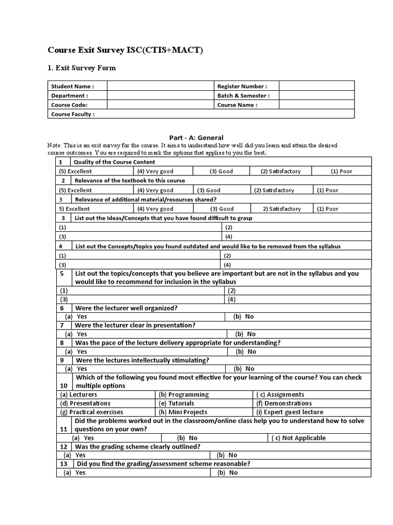 course-exit-survey-isc-ctis-mact-pdf-lecture-pedagogy