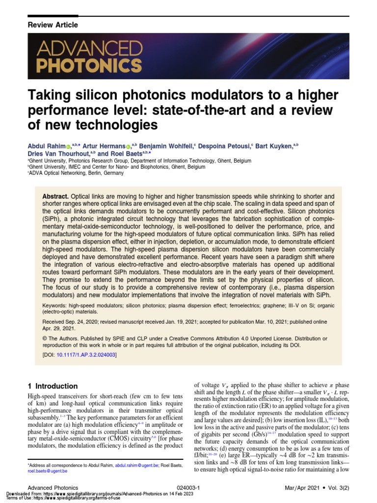 PDF 1 | PDF | Dispersion (Optics) | Photonics