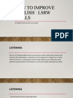 Improve LSRW Skills by Listening, Speaking, Reading & Writing