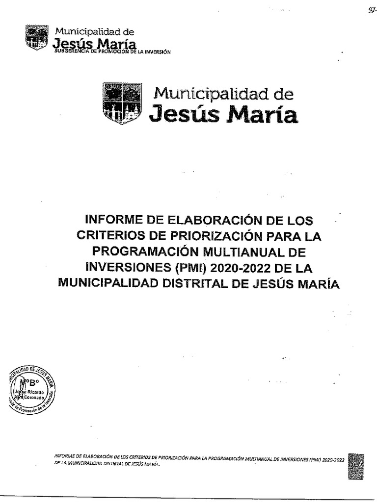 Informe de Elaboracion de Los Criterios de Priorizacion para La ...
