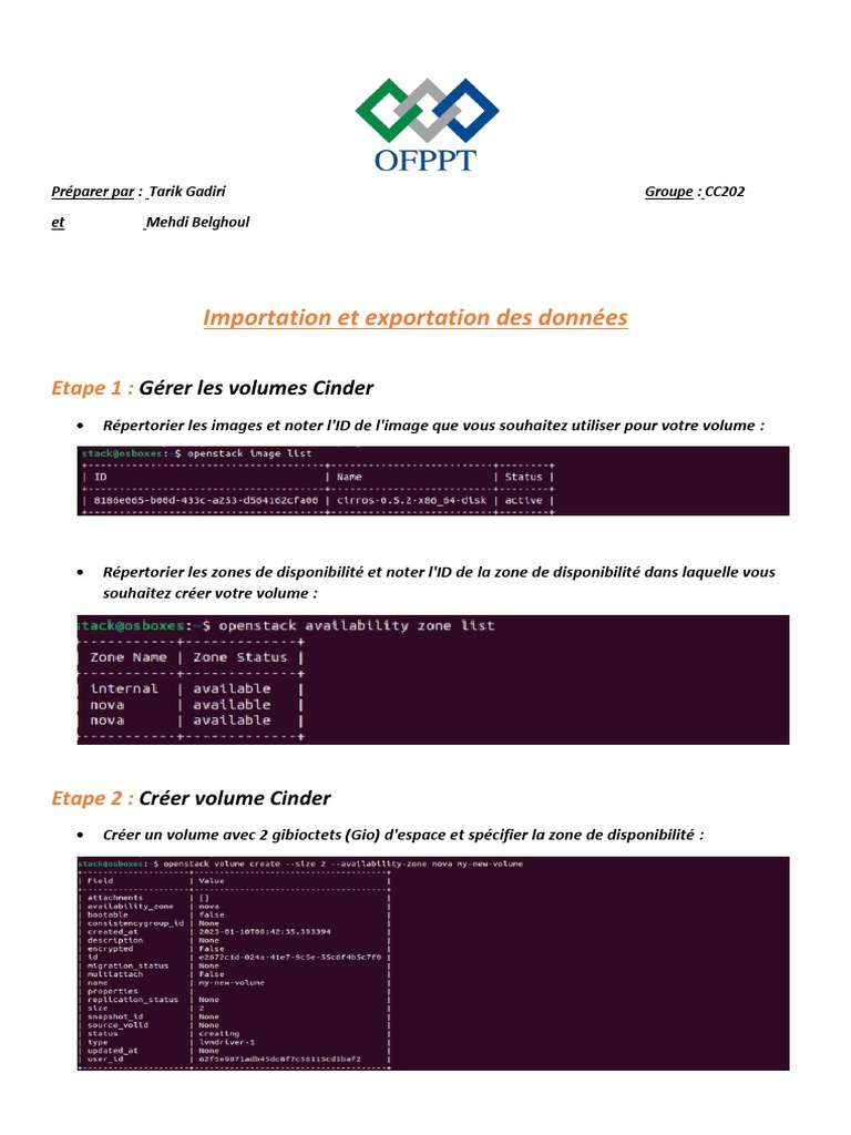 Gestion des volumes Cinder | PDF | Ordinateurs