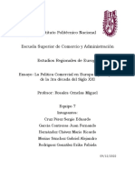 Ensayo. La Política Comercial en Europa 