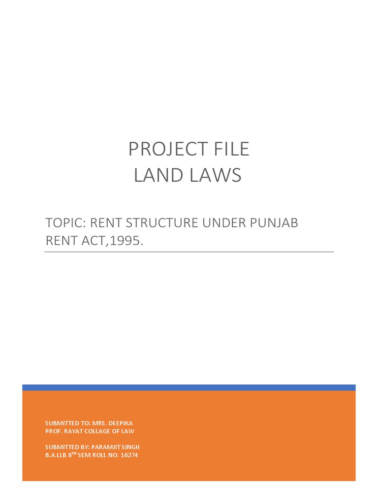 Land Law Project F PDF Leasehold Estate Landlord
