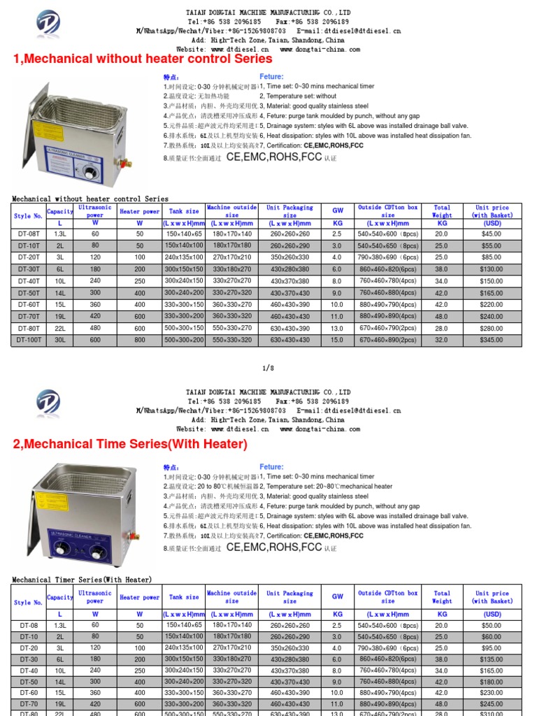4 Ultrasonic Cleaner Price List PDF Applied And Interdisciplinary