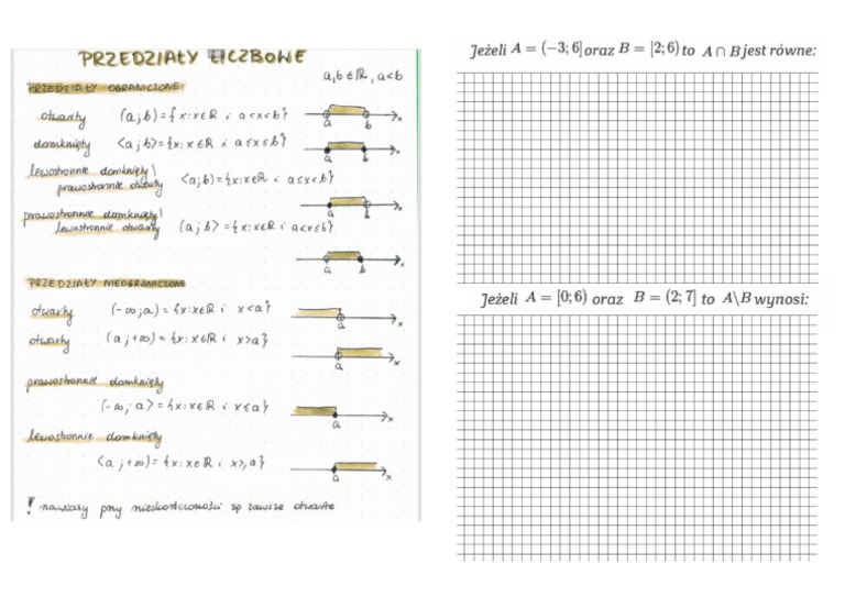 Sprawdzian Z Paragrafu 1.3 Fizyka 1 Klasa Liceum Przedziały Liczbowe - Matematyka | PDF